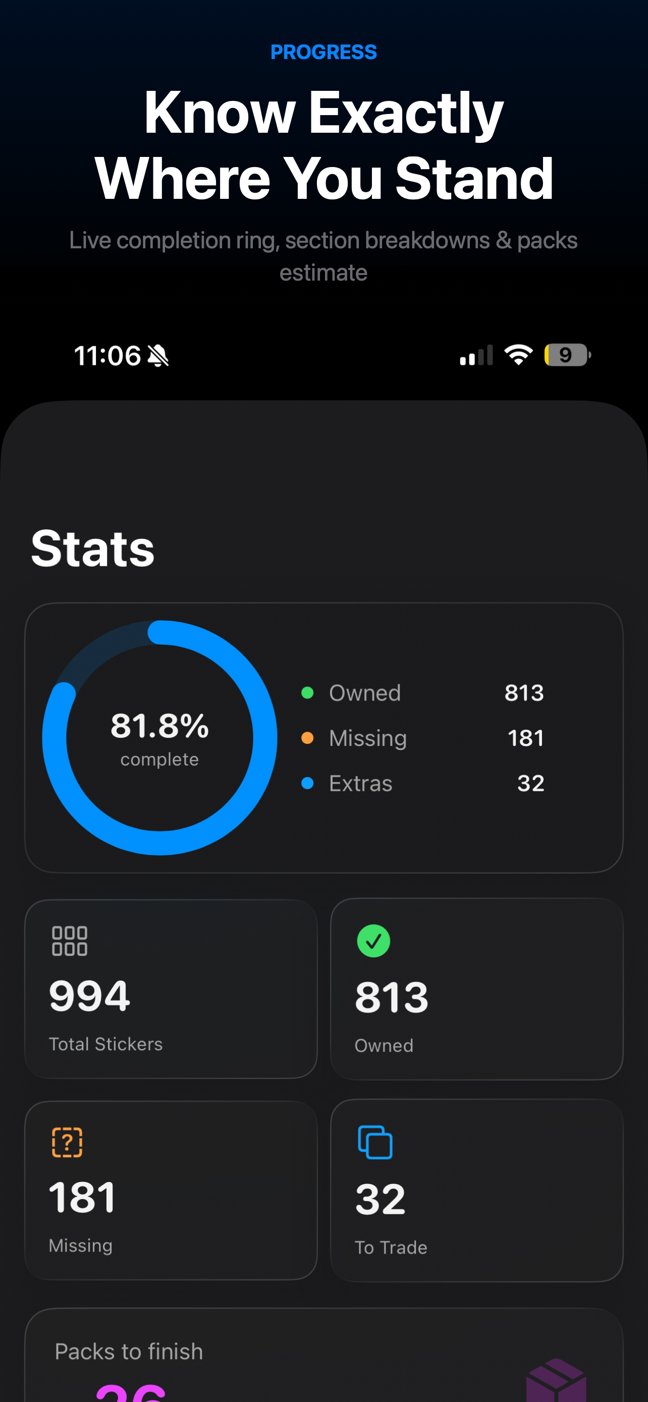 Stats screen